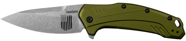 Link - Olive Stonewashed model 1776OLSW with USA flag blade engraving