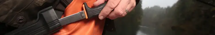 Fillet knife in sheath